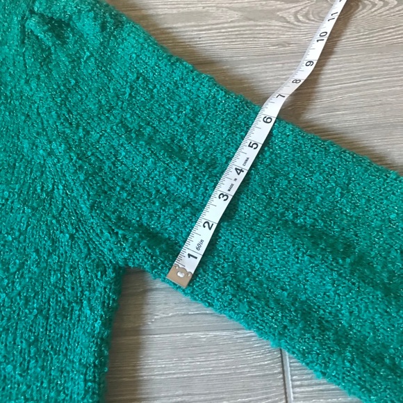 VINTAGE Emerald Green Open Front Sparkle Cardigan - Picture 9 of 9